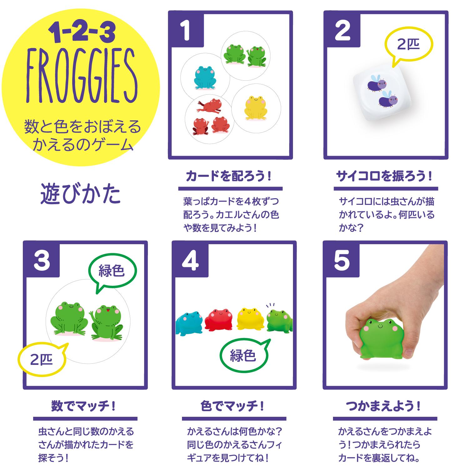 数と色をおぼえるかえるのゲーム3